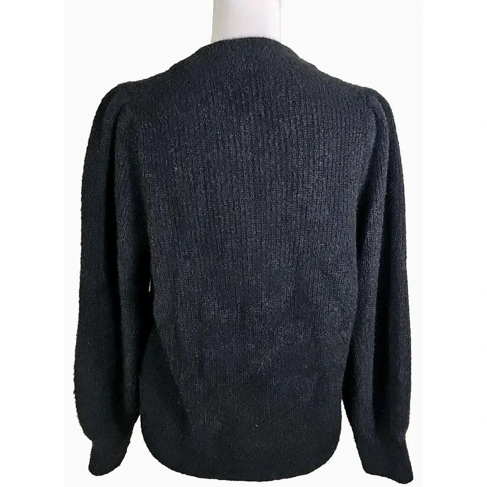 Madewell ~Woman Size XL~ Black Knit Pullover Sweater Crewneck Wool Blend.